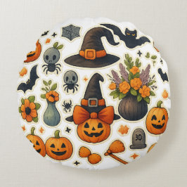 Aangepaste Schattigee Halloween Patroon Ronde Kuss Rond Kussen