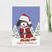Aangepaste Schattigee Hand getrokken Bernedoodle S Feestdagen Kaart (Voorkant)