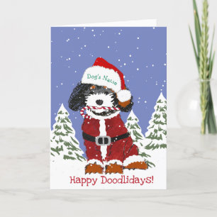 Aangepaste Schattigee Hand getrokken Bernedoodle S Feestdagen Kaart