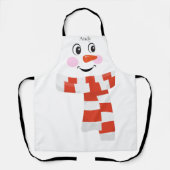 Aangepaste Schattigee Happy Smiling Snowman gezich Schort (Voorkant)