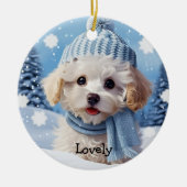 Aangepaste Schattigee Hond 1 Foto Kerst Ornament (Voorkant)