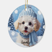 Aangepaste Schattigee Hond 1 Foto Kerst Ornament (Links)