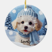 Aangepaste Schattigee Hond 1 Foto Kerst Ornament (Achterkant)