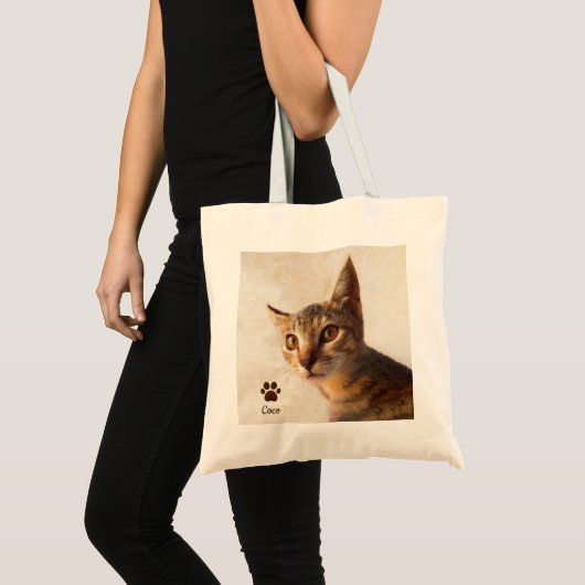 Aangepaste Schattigee Huisdier Kitten Kat Hond Fot Tote Bag (Voorkant (product))