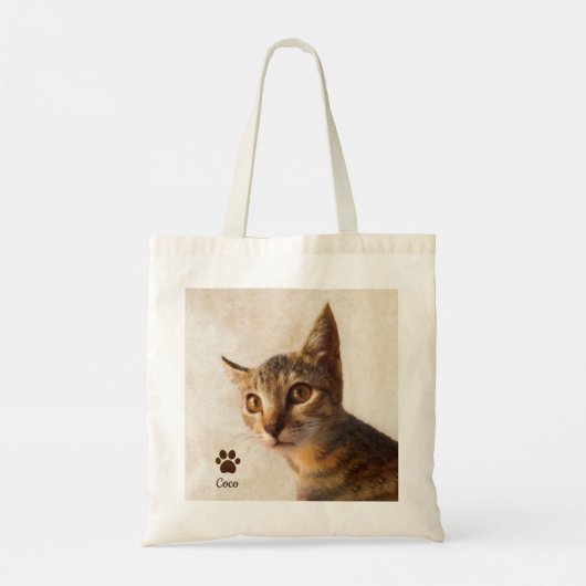 Aangepaste Schattigee Huisdier Kitten Kat Hond Fot Tote Bag (Achterkant)