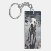 Aangepaste Schattigee huisdier vriend foto uploade Sleutelhanger (Voorkant Links)