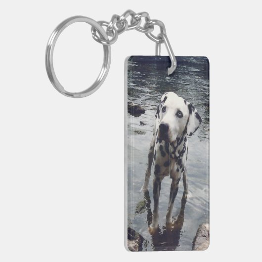 Aangepaste Schattigee huisdier vriend foto uploade Sleutelhanger (Voorkant Links)