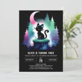 Aangepaste Schattigee kattenverjaardag Kaart (Staand voorkant)