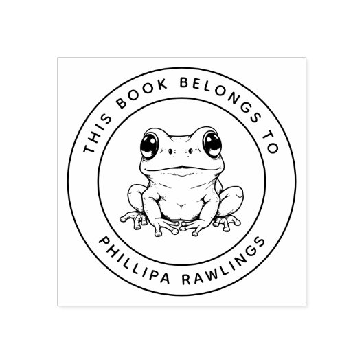 Aangepaste Schattigee kikker Dit boek behoort tot  Rubberstempel (Afrduk)