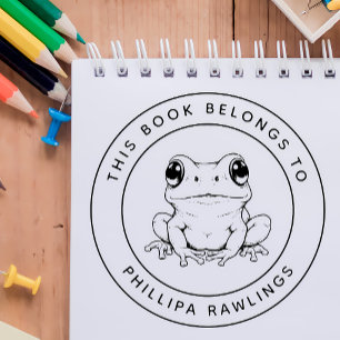 Aangepaste Schattigee kikker Dit boek behoort tot  Zelfinktende Stempel
