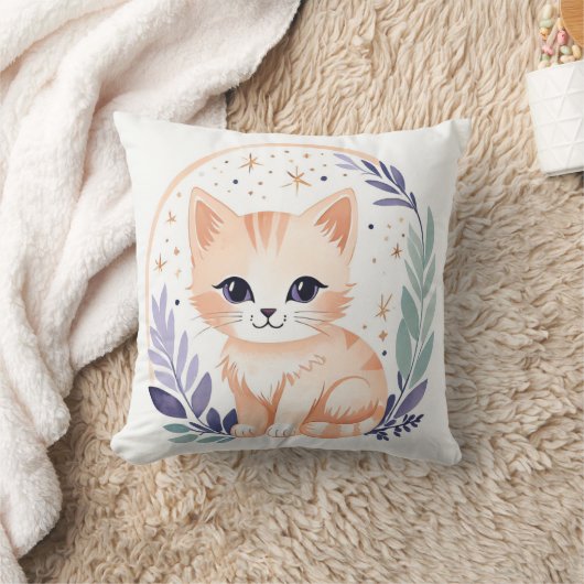 Aangepaste Schattigee Kitten Kussen Boho Floral De (Deken)
