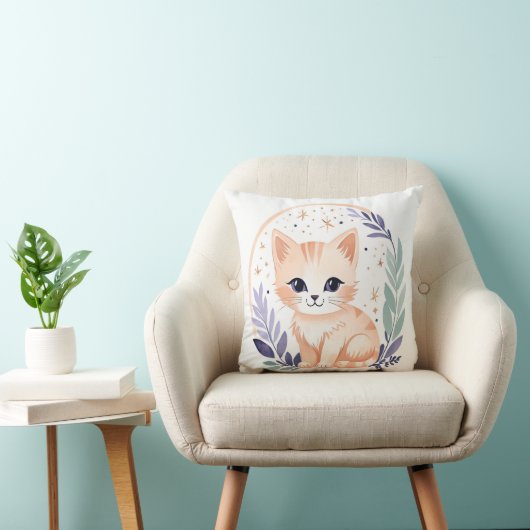 Aangepaste Schattigee Kitten Kussen Boho Floral De (Stoel)