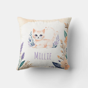 Aangepaste Schattigee Kitten Kussen Boho Floral De
