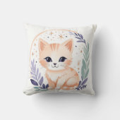 Aangepaste Schattigee Kitten Kussen Boho Floral De (Voorkant)