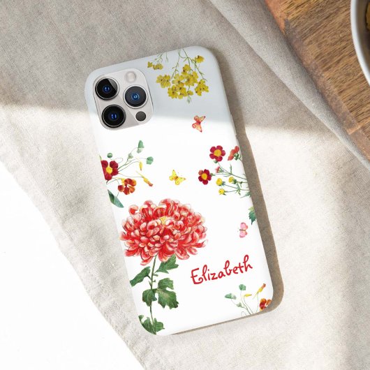 Aangepaste  Schattigee Kleur Bloemen Tuin Hand Tek Case-Mate iPhone Case