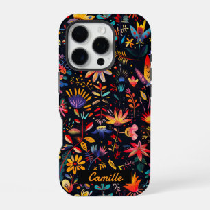 Aangepaste Schattigee Kleurrijke Botanische Kunst iPhone 16 Pro Hoesje