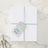 Aangepaste Schattigee Kleurrijke confetti Happy Re Cadeaulabel (Met Touw)