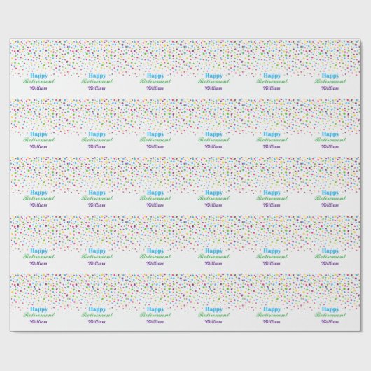 Aangepaste Schattigee kleurrijke Confetti Happy Re Cadeaupapier (Vlak)