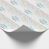 Aangepaste Schattigee kleurrijke Confetti Happy Re Cadeaupapier (Hoek)