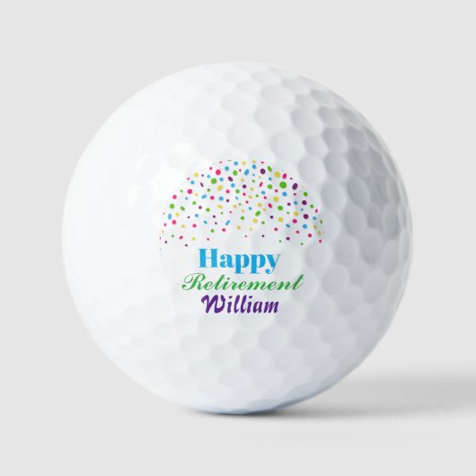 Aangepaste Schattigee kleurrijke Confetti Happy Re Golfballen (Voorkant)