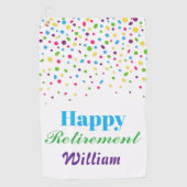 Aangepaste Schattigee kleurrijke Confetti Happy Re Golfhanddoek (Voorkant)