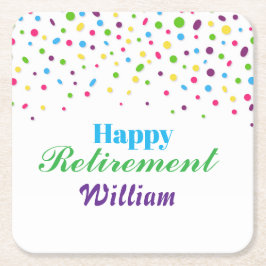 Aangepaste Schattigee Kleurrijke confetti Happy Re Kartonnen Onderzetters