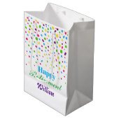 Aangepaste Schattigee kleurrijke Confetti Happy Re Medium Cadeauzakje (Voorkant Gekanteld)