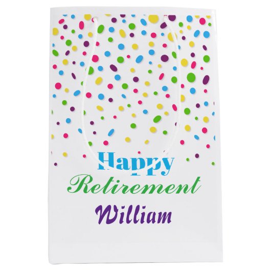 Aangepaste Schattigee kleurrijke Confetti Happy Re Medium Cadeauzakje (Voorkant)