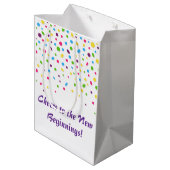 Aangepaste Schattigee kleurrijke Confetti Happy Re Medium Cadeauzakje (Achterkant Gekanteld)