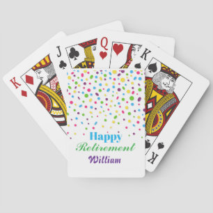 Aangepaste Schattigee kleurrijke Confetti Happy Re Pokerkaarten