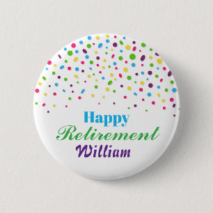 Aangepaste Schattigee Kleurrijke confetti Happy Re Ronde Button 5,7 Cm