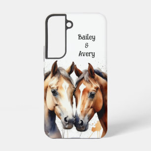 Aangepaste Schattigee Knuffelpaarden Paar Liefde D Samsung Galaxy Hoesje