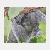 Aangepaste Schattigee Koala Afbeelding Charmante H Fleece Deken (Voorkant (Horizontaal))