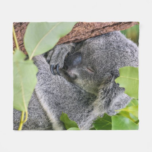 Aangepaste Schattigee Koala Afbeelding Charmante H Fleece Deken (Voorkant (Horizontaal))