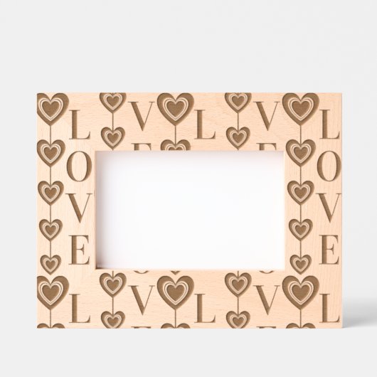 Aangepaste Schattigee "LIEFDE" en Hearts Strings P Gegraveerde Lijstjes (Voorkant)