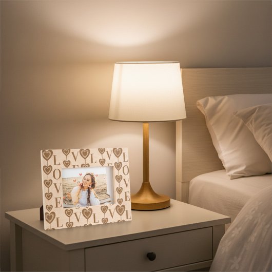 Aangepaste Schattigee "LIEFDE" en Hearts Strings P Gegraveerde Lijstjes