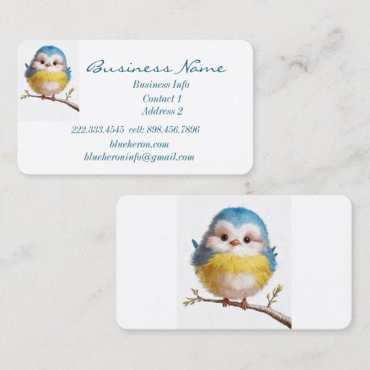 Aangepaste Schattigee Little Bird Natuur Art Visitekaartje (Voorkant / Achterkant)