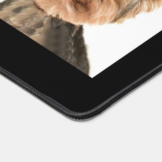 Aangepaste Schattigee Little Dog Foto's op Black D Bureaumat (Hoek)