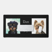 Aangepaste Schattigee Little Dog Foto's op Black D Bureaumat (Keyboard & Muis)