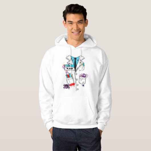 Aangepaste Schattigee Mad Scientist Halloween Lab  Hoodie (Voorkant volledig)