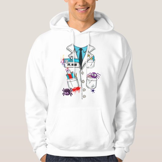 Aangepaste Schattigee Mad Scientist Halloween Lab  Hoodie (Voorkant)