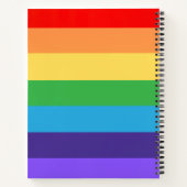 Aangepaste Schattigee Modern Monogram Rainbow Prid Notitieboek (Achterkant)