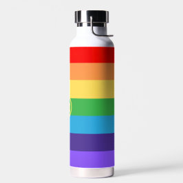 Aangepaste Schattigee Modern Monogram Rainbow Prid Waterfles