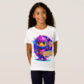 Aangepaste Schattigee Ninja Kinder! Speciale dagen T-shirt (Voorkant volledig)