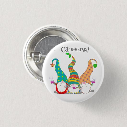 Aangepaste Schattigee Nordic Gnomen Vieren Canvas  Ronde Button 3,2 Cm (Voorkant /achterkant)