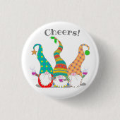 Aangepaste Schattigee Nordic Gnomen Vieren Canvas Ronde Button 3,2 Cm (Voorkant)