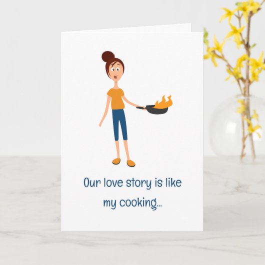 Aangepaste Schattigee paar liefde grap Grappige Va Kaart (Gele Bloem)