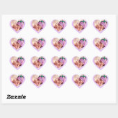 Aangepaste Schattigee Paarse hart vormige Baby fot Hart Sticker (Vel)