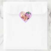 Aangepaste Schattigee Paarse hart vormige Baby fot Hart Sticker (Tas)