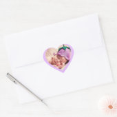 Aangepaste Schattigee Paarse hart vormige Baby fot Sticker (Envelop)
